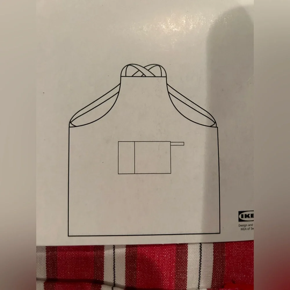 IKEA Vinterfint red striped Adult Apron NWT